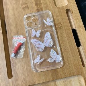 NEW Crystal Pink Butterfly Case for iPhone 13 Pro Max